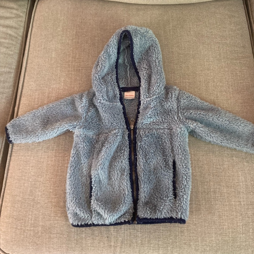 Hanna Andersson Marshmallow Light Blue Fleece Jacket